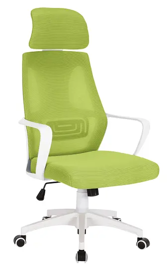 NOEMI - W židle kancelářská, bílá kostra, jarní zeleň